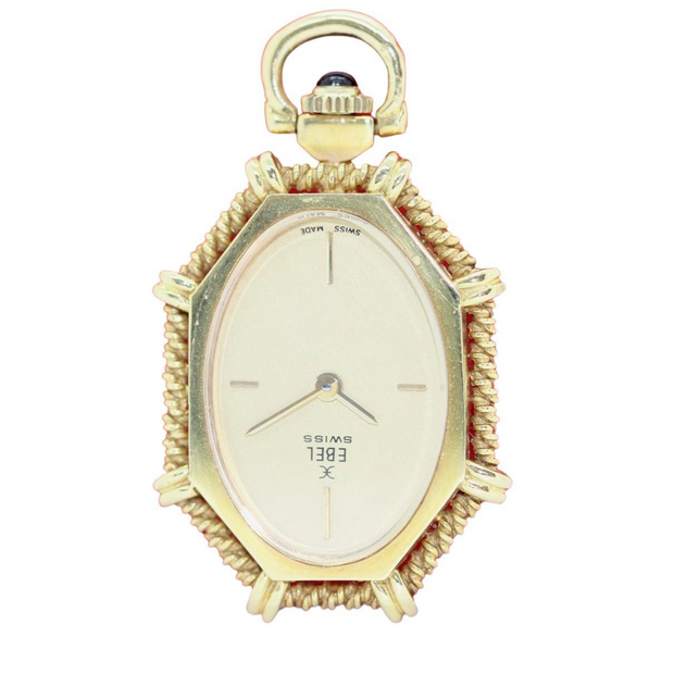 Ebel Damen-Anhängeruhr aus 18K Gelbgold mit Saphir-Cabochon