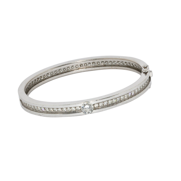 Willer Diamant Armreif aus 18K Weißgold mit Solitär & Brillanten