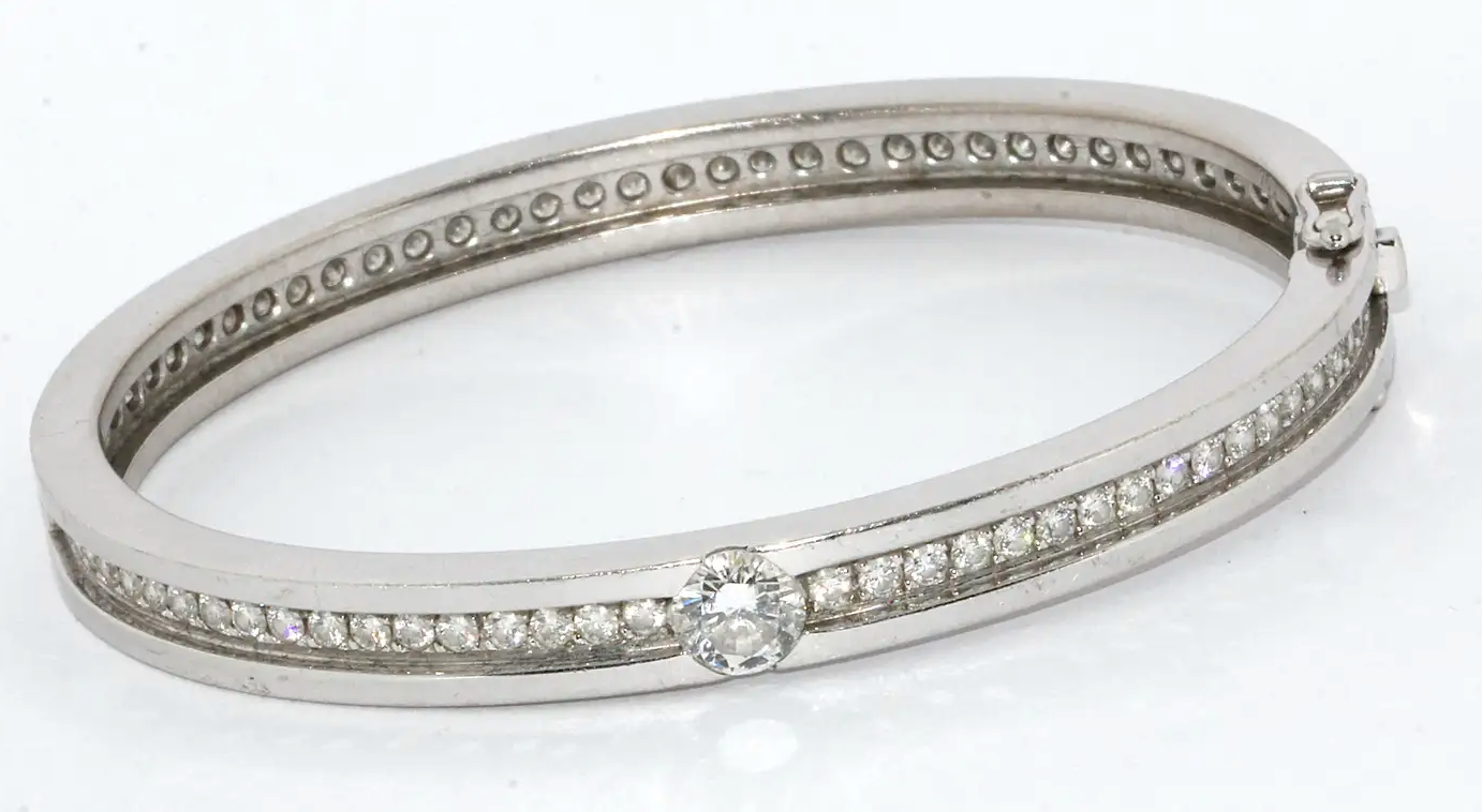 Willer Diamant Armreif aus 18K Weißgold mit Solitär & Brillanten