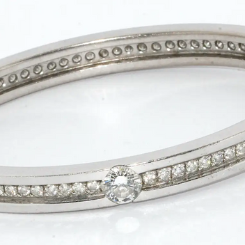 Willer Diamant Armreif aus 18K Weißgold mit Solitär & Brillanten