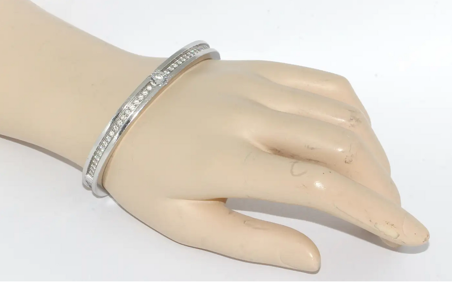 Willer Diamant Armreif aus 18K Weißgold mit Solitär & Brillanten