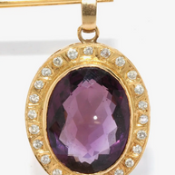 Amethyst & Diamant Schmuckset aus 18K Gold – Ring, Ohrclips & Anhänger