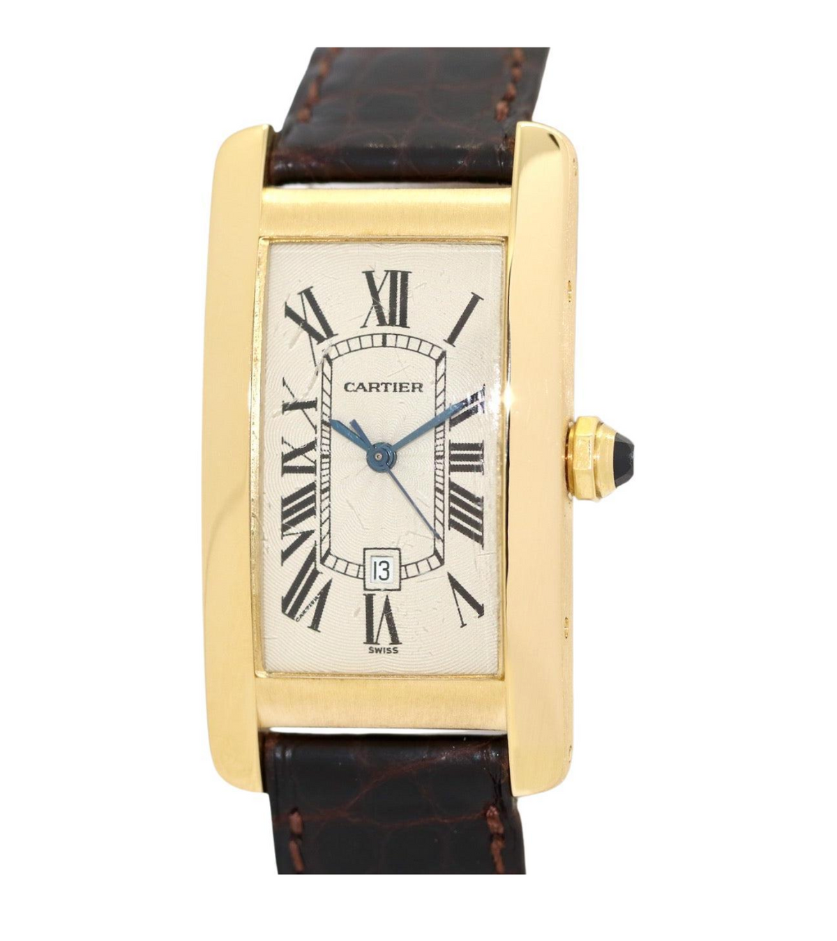 Cartier Tank Américaine Automatik Ref. 1725 Gelbgold Damenuhr
