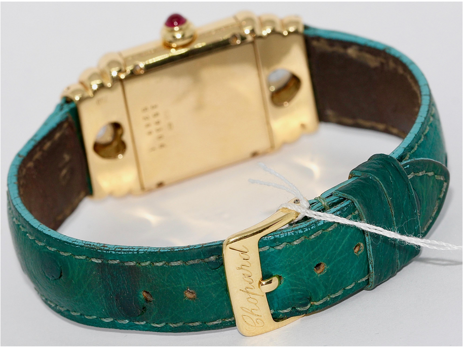 Chopard Happy Sport Diamond Damenuhr, Gold mit Diamanten und Rubin