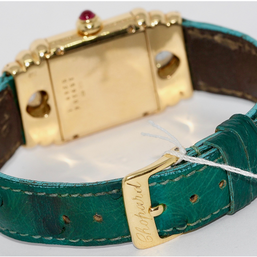 Chopard Happy Sport Diamond Damenuhr, Gold mit Diamanten und Rubin