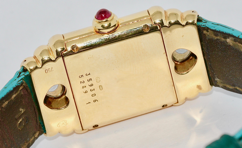 Chopard Happy Sport Diamond Damenuhr, Gold mit Diamanten und Rubin