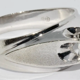 Weißgold Herren-Ring mit 1,12 Karat Solitär-Diamant, Farbe G, Reinheit SI3