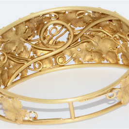 18 Karat Gold Armreif mit Diamanten, Trauben- und Weinlaubmotiv