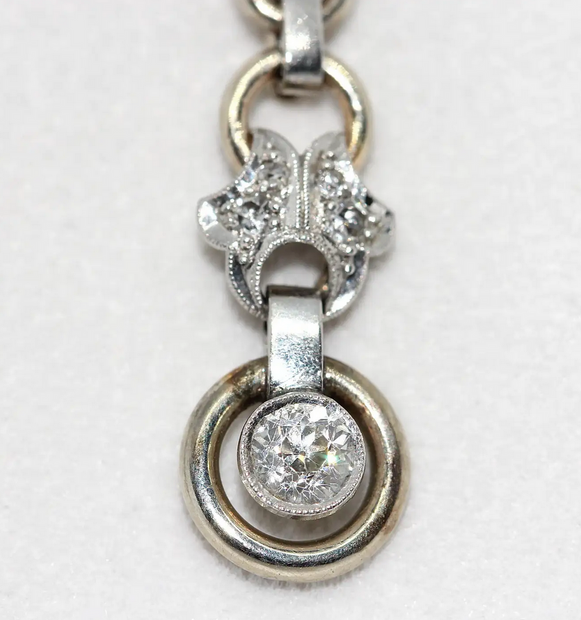 Art-Déco Diamantohrringe aus Weißgold, ca. 1920