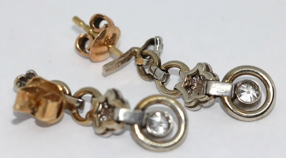 Art-Déco Diamantohrringe aus Weißgold, ca. 1920