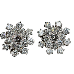 Weißgold-Diamantohrringe, Ohrstecker mit 1,4 Karat Brillanten