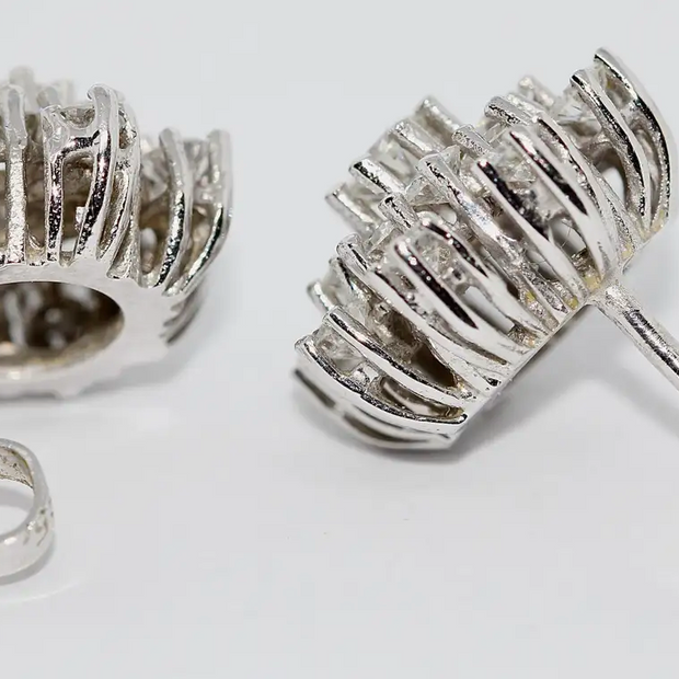 Weißgold-Diamantohrringe, Ohrstecker mit 1,4 Karat Brillanten