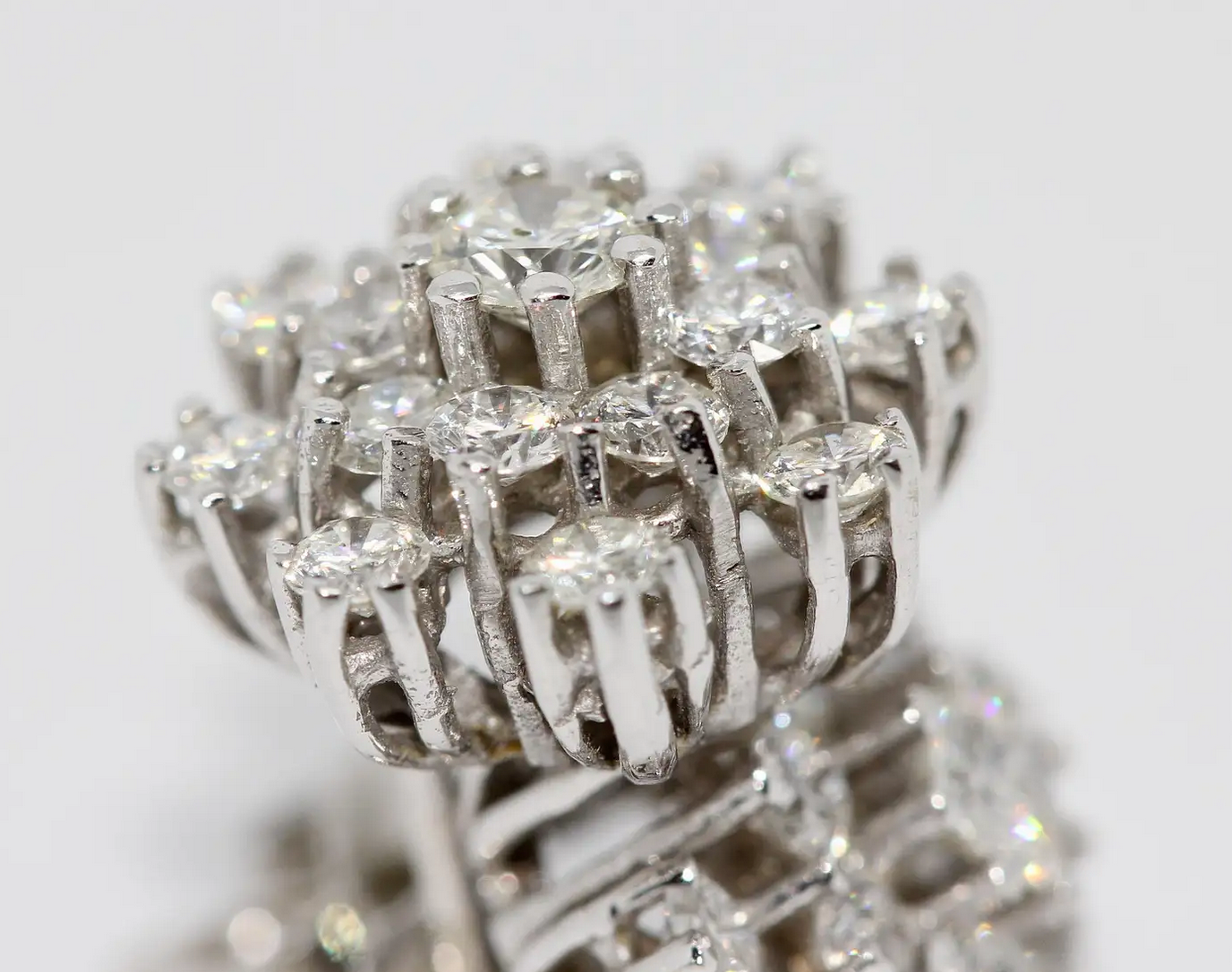 Weißgold-Diamantohrringe, Ohrstecker mit 1,4 Karat Brillanten