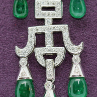 Atemberaubendes Diamant-Smaragd-Collier, Anhänger in 18 Karat Weißgold