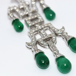 Atemberaubendes Diamant-Smaragd-Collier, Anhänger in 18 Karat Weißgold