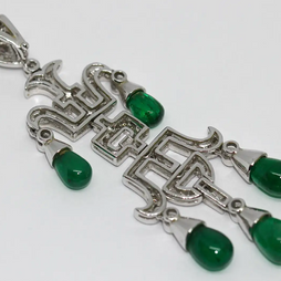 Atemberaubendes Diamant-Smaragd-Collier, Anhänger in 18 Karat Weißgold