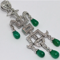 Prächtige Diamant-Smaragd-Ohrringe in 18 Karat Weißgold