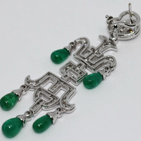 Prächtige Diamant-Smaragd-Ohrringe in 18 Karat Weißgold