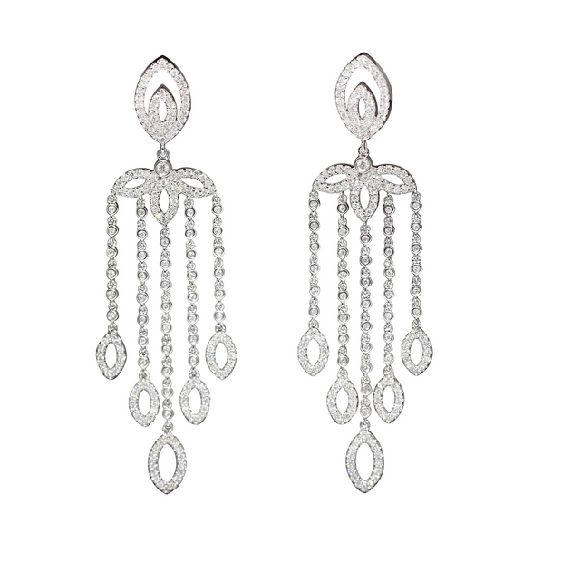 Elegante Diamant-Ohrringe in 18 Karat Weißgold