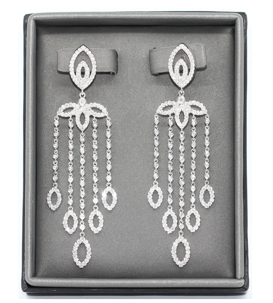 Elegante Diamant-Ohrringe in 18 Karat Weißgold