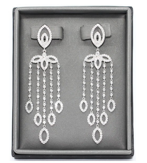 Elegante Diamant-Ohrringe in 18 Karat Weißgold