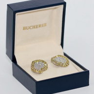 Pasquale Bruni Herz-Ohrstecker aus 18 Karat Weißgold mit Diamanten und gelben Saphiren