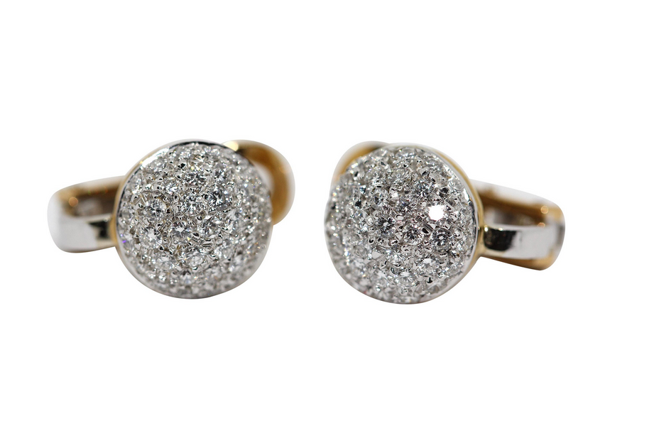 Wempe Ohrstecker aus 18 Karat Weiß- und Gelbgold mit Diamanten