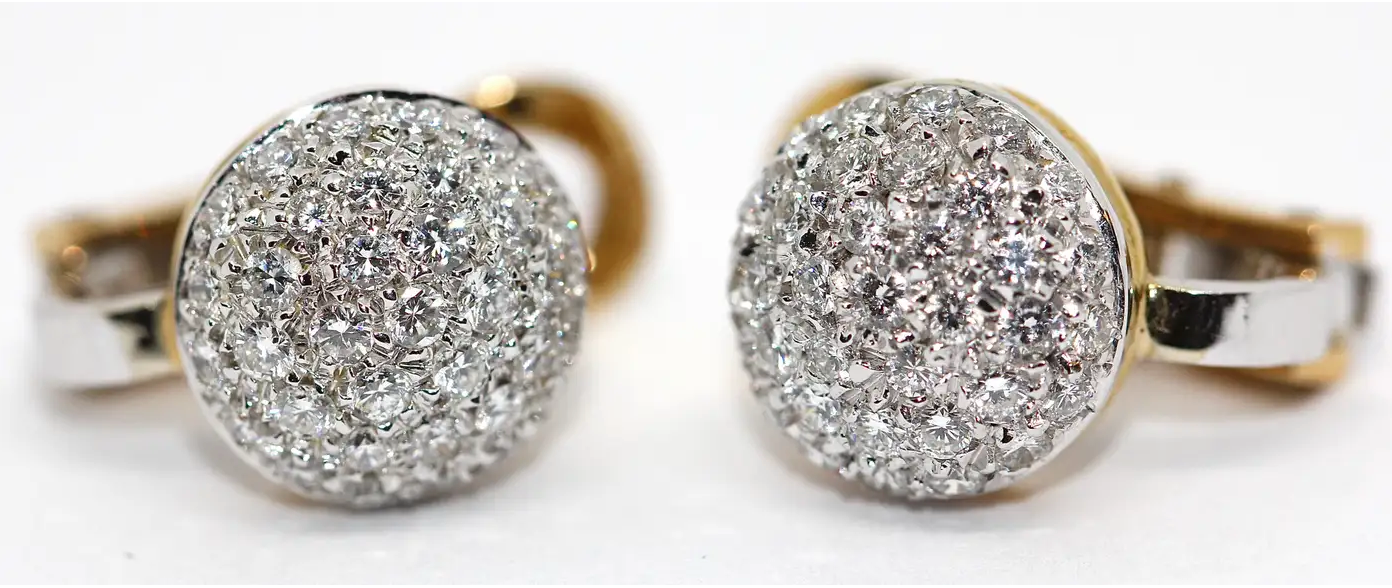 Wempe Ohrstecker aus 18 Karat Weiß- und Gelbgold mit Diamanten