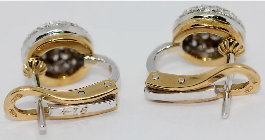 Wempe Ohrstecker aus 18 Karat Weiß- und Gelbgold mit Diamanten