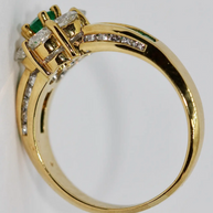 Türler Ring aus 18 Karat Gelbgold mit Diamanten und Smaragden