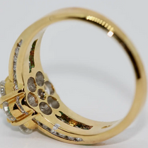 Türler Ring aus 18 Karat Gelbgold mit Diamanten und Smaragden