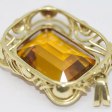 Anhänger Gelbgold mit großem Citrin im Smaragdschliff
