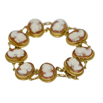 Armband aus 18 Karat Gelbgold mit handgeschnitzten Kameen