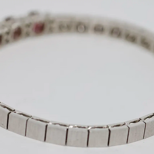 Tennisarmband Weißgold mit Rubinen und Diamanten