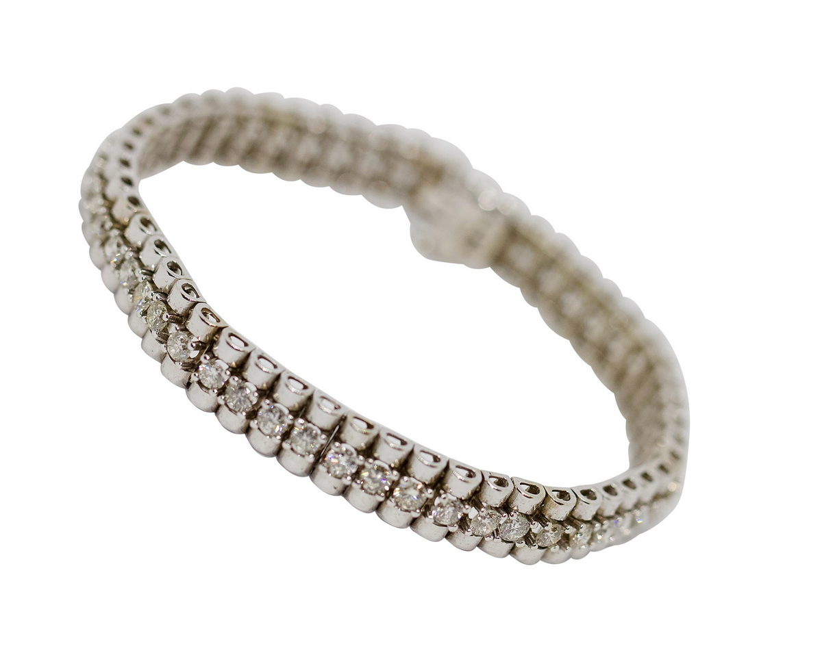 Tennisarmband Weißgold mit 52 Diamanten ca. 5,2 ct