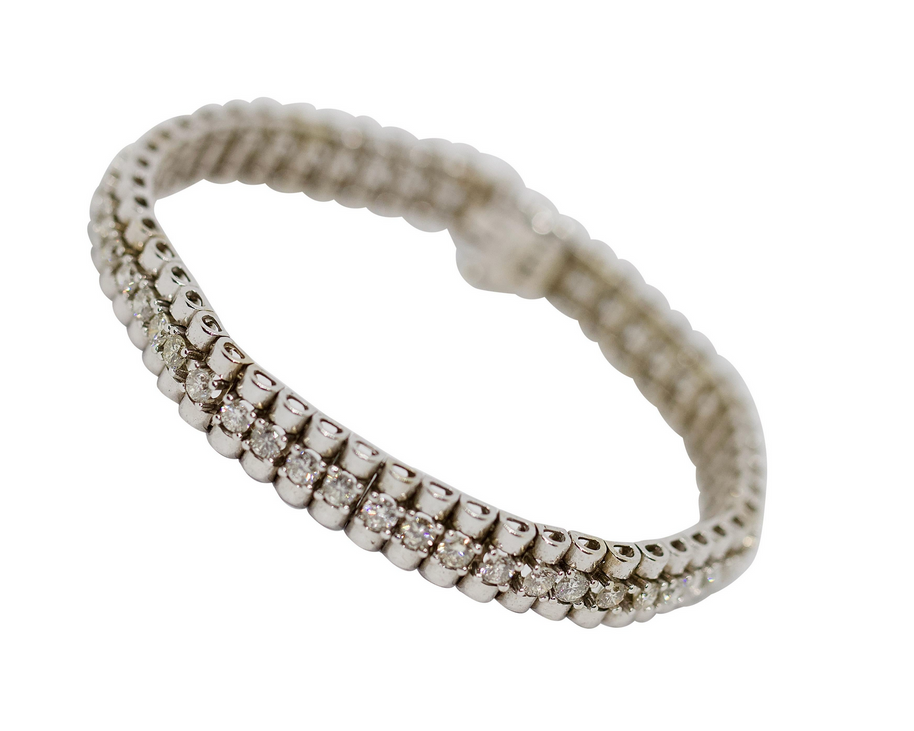 Tennisarmband Weißgold mit 52 Diamanten ca. 5,2 ct