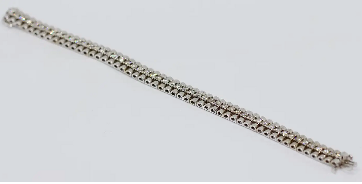 Tennisarmband Weißgold mit 52 Diamanten ca. 5,2 ct