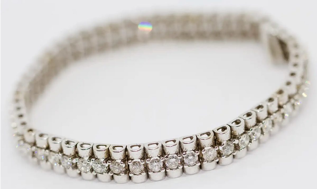 Tennisarmband Weißgold mit 52 Diamanten ca. 5,2 ct