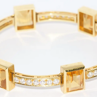 Armband aus 18 Karat Gelbgold mit Citrinen und 41 Diamanten