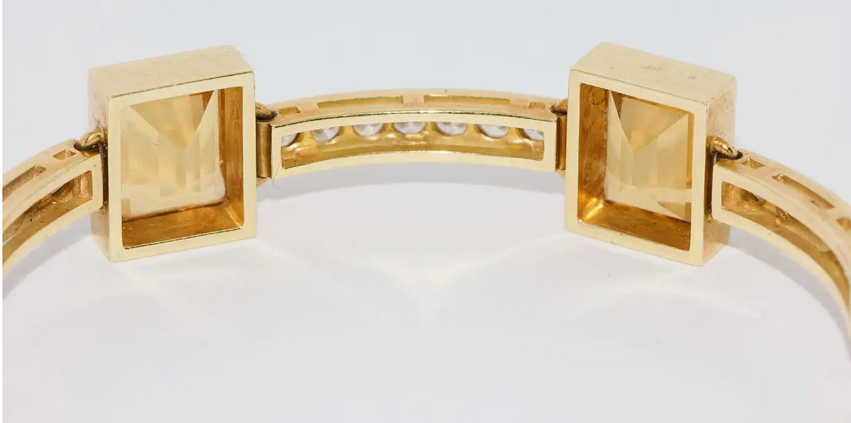 Armband aus 18 Karat Gelbgold mit Citrinen und 41 Diamanten