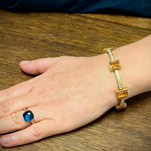 Armband aus 18 Karat Gelbgold mit Citrinen und 41 Diamanten