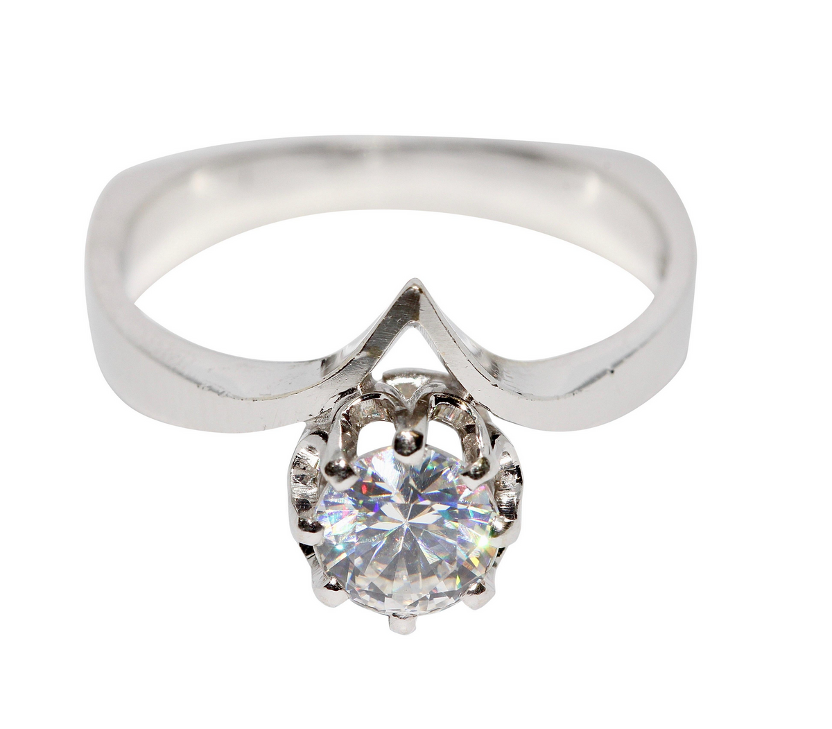 Solitärring Weißgold mit 0,8 Karat Diamant, Top Wesselton VVS2