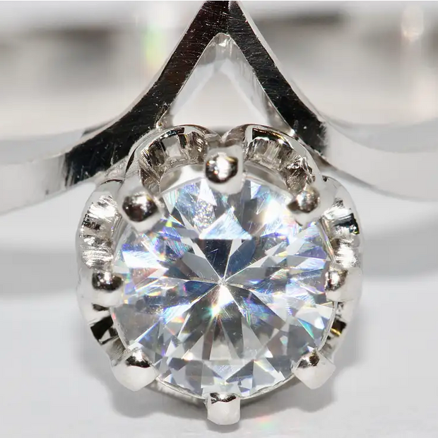 Solitärring Weißgold mit 0,8 Karat Diamant, Top Wesselton VVS2