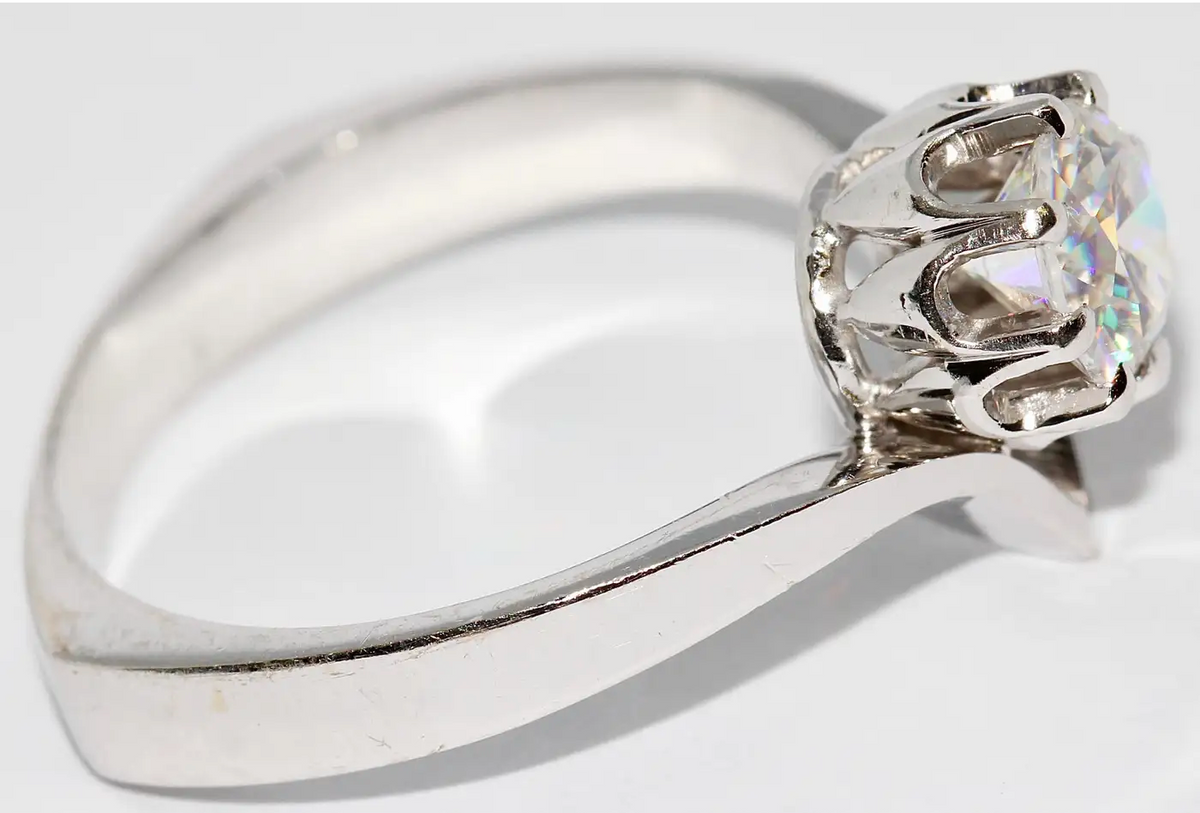 Solitärring Weißgold mit 0,8 Karat Diamant, Top Wesselton VVS2