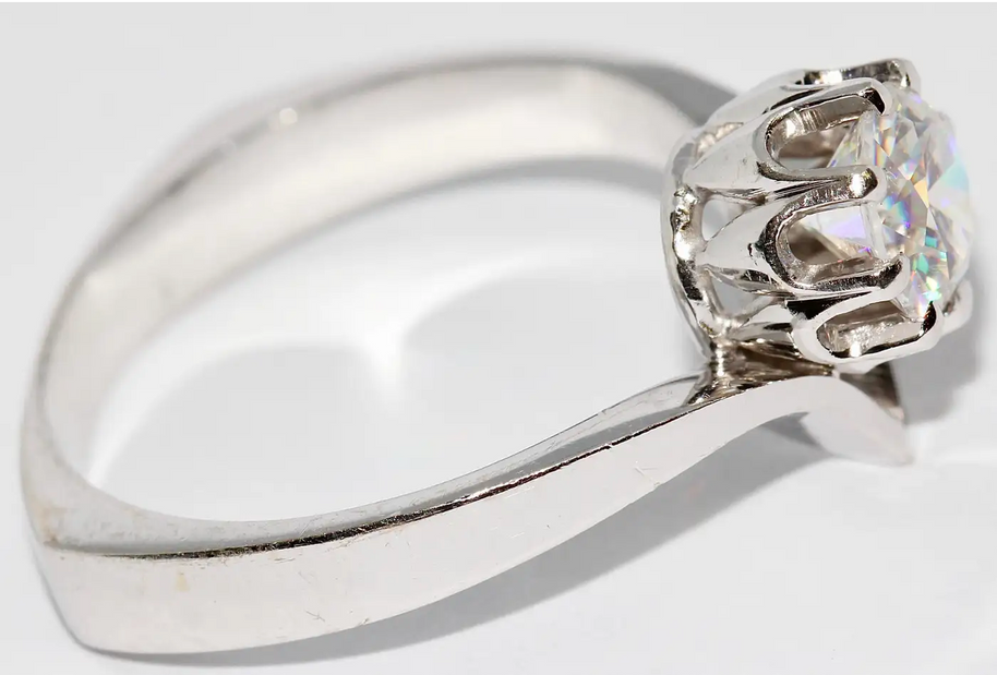 Solitärring Weißgold mit 0,8 Karat Diamant, Top Wesselton VVS2