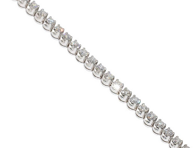 Tennisarmband aus 18 Karat Weißgold mit 41 Diamanten, ca. 4 Karat