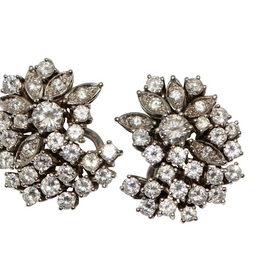 Diamant-Ohrringe mit Clips Weißgold – Brillantpavé, ca. 4 ct gesamt