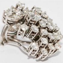 Diamant-Ohrringe mit Clips Weißgold – Brillantpavé, ca. 4 ct gesamt