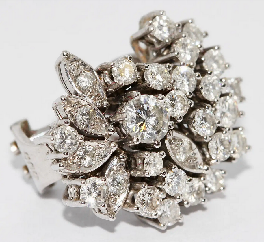 Diamant-Ohrringe mit Clips Weißgold – Brillantpavé, ca. 4 ct gesamt