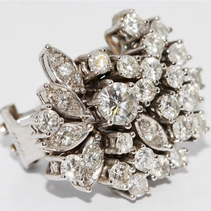 Diamant-Ohrringe mit Clips Weißgold – Brillantpavé, ca. 4 ct gesamt